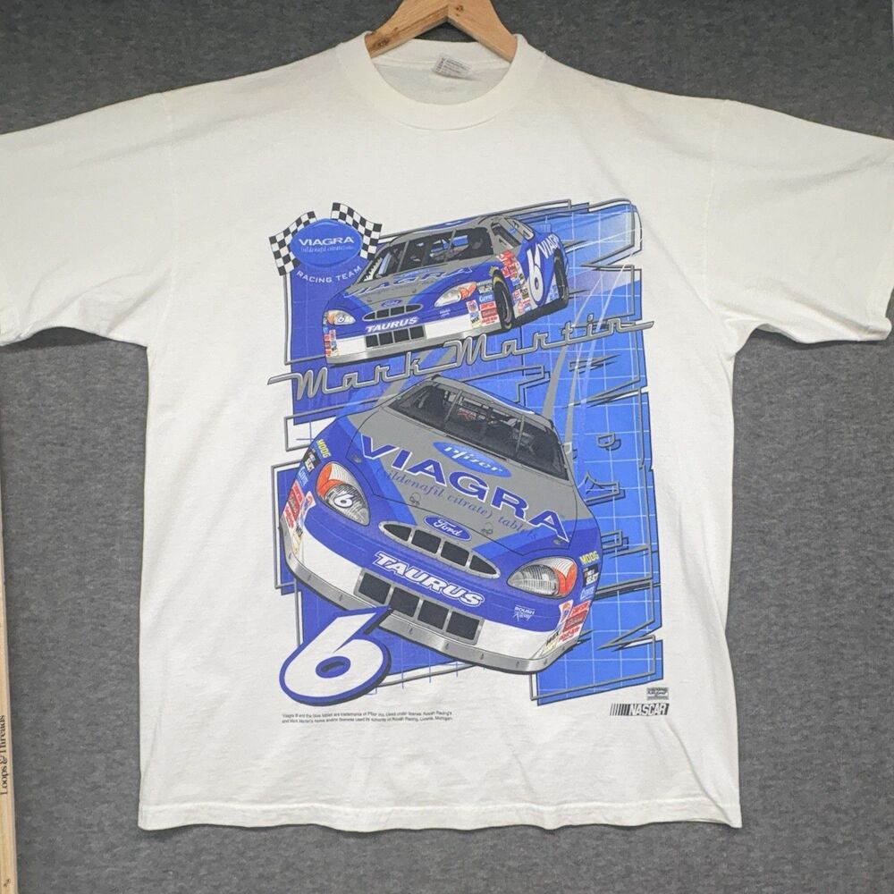 NASCAR Mark Martin #6 Pfizer Double Sided Tee “White” (Size XL)